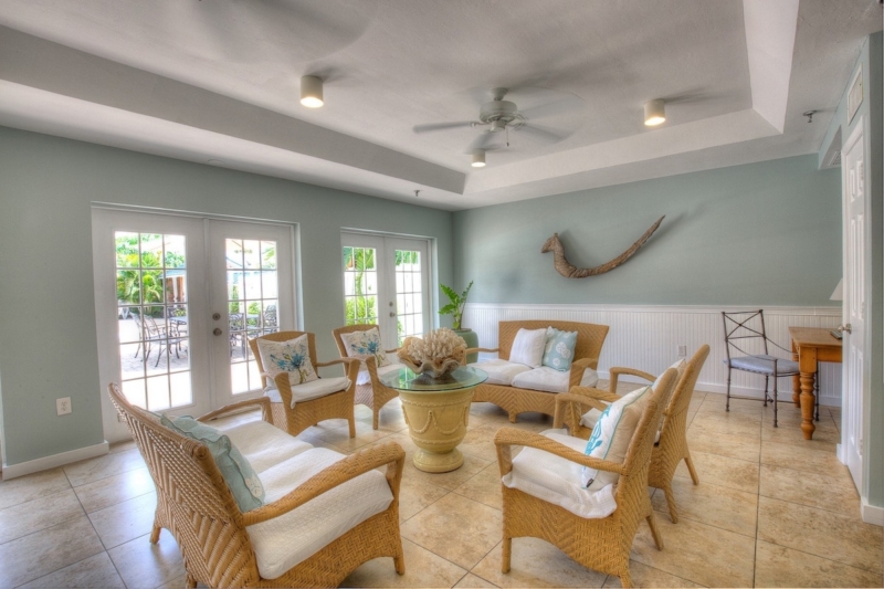 Shaded lounge seating